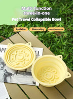 3-in-1 Collapsible Silicone Dog Bowl | Slow Feeder, Strong Suction & Travel Hook cj us